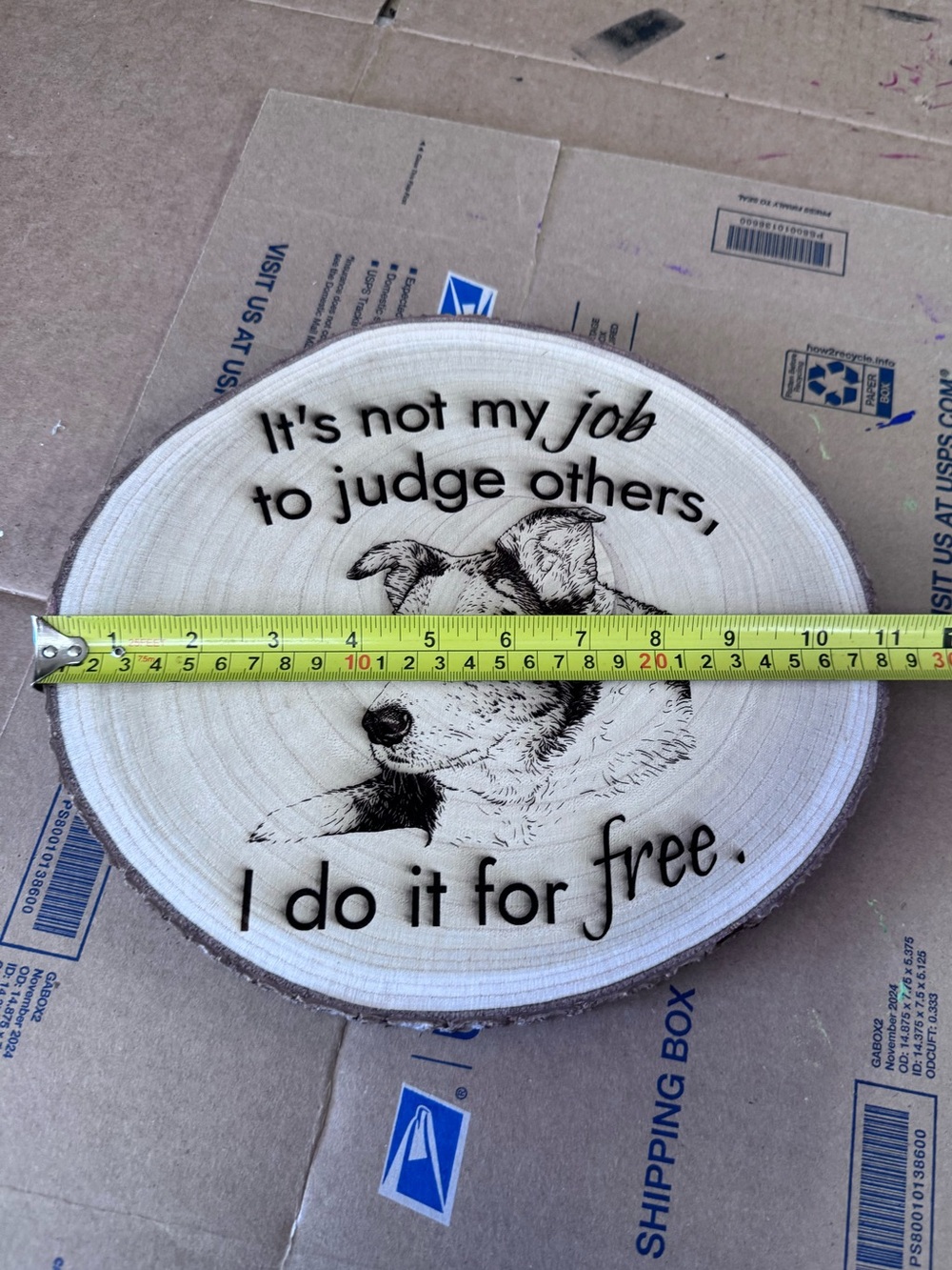 Custom Pet Portrait Wood Slice Sign • Laser Engraved Plaque • Personalized - Picture 6 of 13